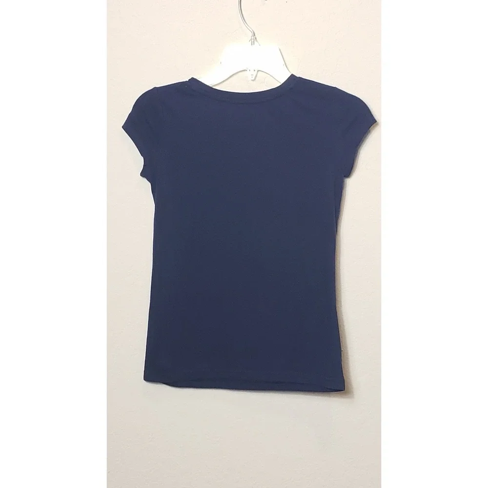 Kids Navy Blue Cat Graphic T-Shirt Size L/G 10-12 Pink Glasses‎ Yellow Scarf